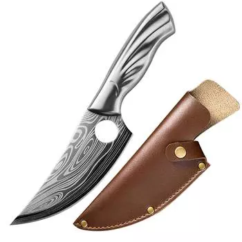 Дамасский кухонный нож из нержавеющей стали с костями, ручной резак для рыбы, нож для мяса, кухонные аксессуары для шеф-повара 1pcsA чёрный