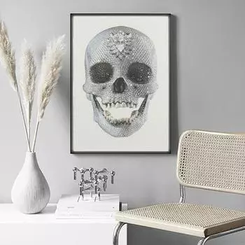 Дэмиен Херст художественный постер с черепом, холст, живопись, настенные панно и принты, скандинавский современный домашний декор, безрамные картины 21cm30cm NoFrame