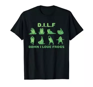Damn I Love Frogs D.I.L.F T-Shirt чёрный