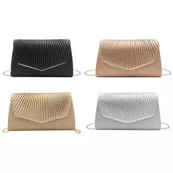 - Дамская сумочка-клатч на цепочке с блестками, элегантная мода, великолепная, изысканная шампанского