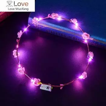 Дамский головной убор в виде гирлянды Свадебный головной убор для вечеринки Свадебные украшения Аксессуары для волос Праздничный гирлянда Корона Головной убор красный