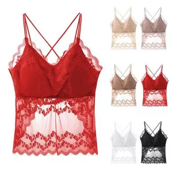 Дамский латексный бандаж с сексуальной спиной, кружевной топ-труба с открытой спиной, топ-майка One Size чёрный