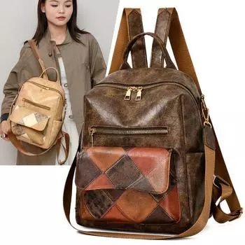 Дамский рюкзак для книг, женский рюкзак большой емкости, кошельки из высококачественной кожи, женская винтажная сумка, школьные сумки, дорожный рюкзак чёрный