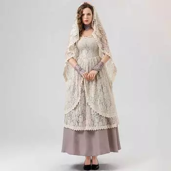 Дамский винтажный костюм, платье Абая, нарядное платье, вечерние карнавальный костюм L