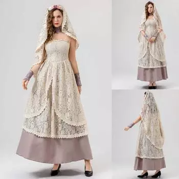 Дамский винтажный костюм, платье Абая, нарядное платье, вечерние карнавальный костюм L