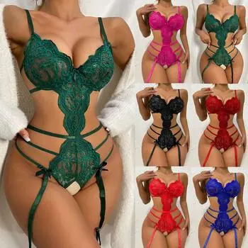 Дамское эротическое белье, сексуальный комплект с кружевным ремешком без стальных колец S