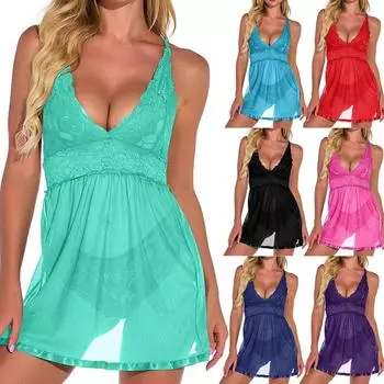 Дамы ремень кружево крючком вырез Тедди белье вышивка нижнее белье XXL чёрный