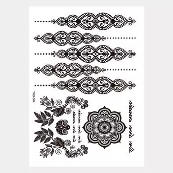 Дамы сексуальные черные кружевные серии водонепроницаемые татуировки наклейки 148x210mm