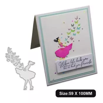 Дамы выпускают бабочки рамка металл серебристый трафарет тиснение резка штампы для скрапбукинга бумага альбом карты изготовление серебряный