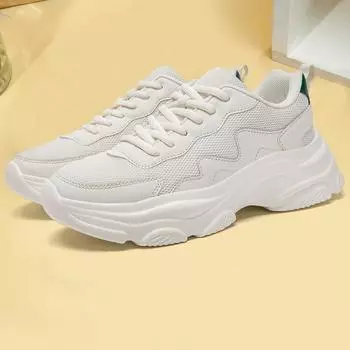 Damyuan Women Running Shoes Ladies Breathable Sneakers Mesh Air Cushion Tennis Sports Shoes Outdoor Lace Up Training Shoes 36 бежевый