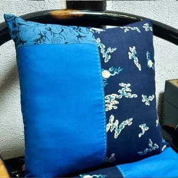 Даньфэн Китайский Дракон Тотем Наволочка Декоративная Подушка Ткань Blue pillow case (without core)) 45x45cm