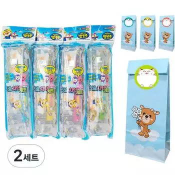 Danbina Innate детский подарок на день рождения Зубная щетка Pororo Набор зубных щеток 4P + упаковка 4P, 2 комплекта