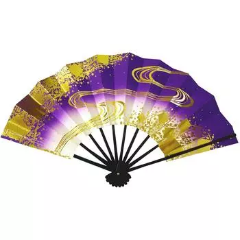 Dance Fan 1330 Flowing Water Black Paint 9 Sun 5 Minutes for Dance Sun [Adesugata] (9.5 (Standard), Purple) фиолетовый