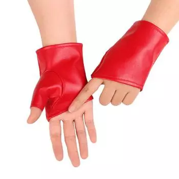Dance Half Finger Women s Leather Gloves PU Nightclub Pole Dance Street Dance Performance Star Dance Performance Gloves One Size
