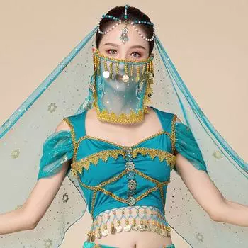 Dance Performance Accessories Belly Dance Headscarf Indian Dance Headdress Performance Prop B