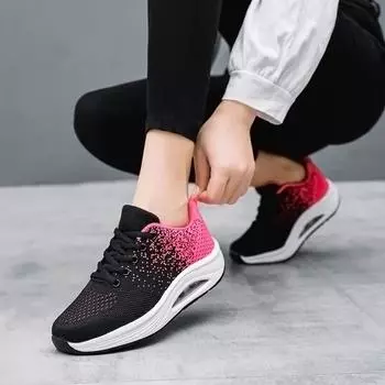 Dance Shoes Women S Fly-Woven Mesh Rocking Shoes Square Dance Shoes Autumn Sports Casual Shoes Mother Shoes 35 розы красного