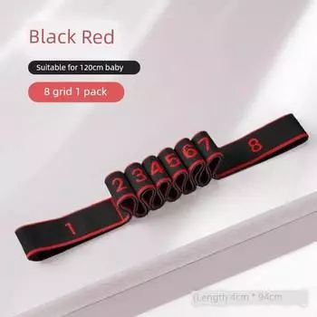 Dance Yoga Segmented Stretch Band Tension Band Digital Kids Resistance Stretch Exercise Strength Training Stretch Band Black Red -1 Pack [8th Gear]]