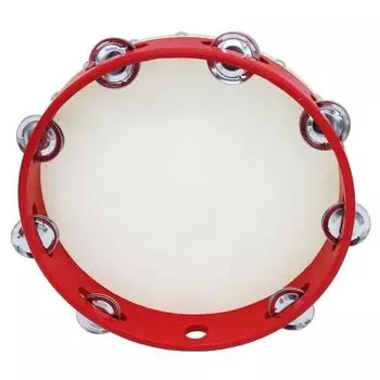 Dancing Toys Tambourine Drum 4/6/7/8/9/10in Percussion Drum Tambourines Musical Instrument KTV 7in-Red Single Row Ringtone