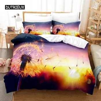 Dandelion Bedding Set Duvet Cover Set 3d Bedding Digital Printing Bed Linen Queen Size Bedding Set Fashion Design EU single(135x200cm)