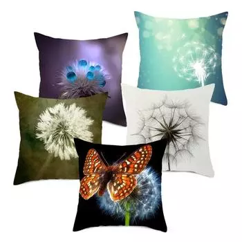 Dandelion Print Pillowcase Living Room Office Home Pillowcase Car Ornaments 40x40cm