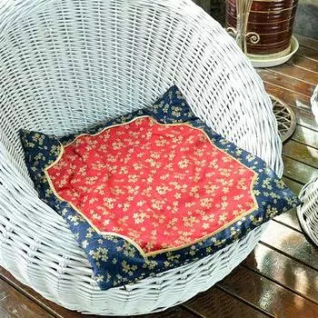 Данфэнчуанъи Китайский стиль Ретро Мебель Ткань Китайский стиль Цветочный Чистый хлопок Наволочка для подушки-думки Подушка для сиденья с наполнителем Red floral cushion (with core) 45x45cm