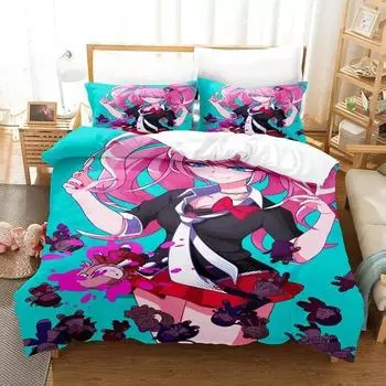 Danganronpa Bedding Set Single Twin Full Queen King Size Bed Set Adult Kid Bedroom Duvet cover Sets 3D Anime Bed Sheet Set EU Single 135x200cm