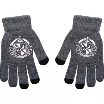 Danganronpa Monokuma Naegi Makoto Аниме Онлайн Игра Периферийные Перчатки Серые С Полными Пальцами Осень и Зима Защита От Тепла и Холода One Size