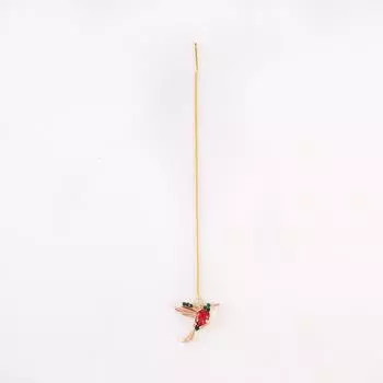 Dangle Earring Fine Gift Earrings Threader Hummingbird Long Drop Earrings Ladies Bird Tassel Luxurious Women Party New Jewelry 18k Gold Plated красный