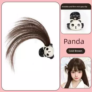 Dangmao Bun Grip Wig Female Water Source Qianhe Same Style Chicken Feather Barrettes One-Piece Hair Accessories Chignon Barrettes Cold Brown