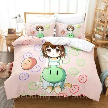 Dango Clannad Bedding Set Single Twin Full Queen King Size Bed Set Adult Kid Bedroom Duvetcover Sets Anime Bed Sheet Set 70x133cm 2pcs