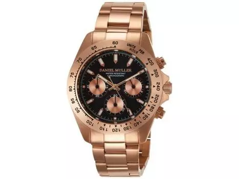 DANIEL MULLER Часы хронограф мужские часы из нержавеющей стали DM-2002BK НОВЫЕ
