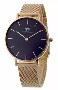 Daniel Wellington Classic Pettit Pettit Melrose 32 мм DW00100161 Золотые женские часы [Daniel Wellington] Черный/Розовый [Товар]