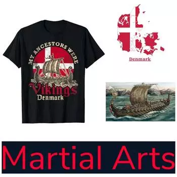 Дания датские викинги MMA кикбоксинг UFC муай тай футболка графический ретро винтажный 3D принт мужчины женщины унисекс короткий рукав круглый вырез S
