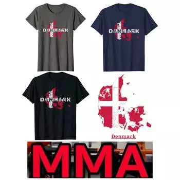 Дания Датский флаг ММА кикбоксинг UFC муай тай футболка карта ретро винтаж 3D принт мужчины женщины унисекс короткий рукав круглый вырез S