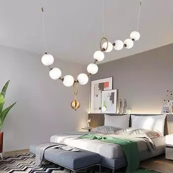 Дания Люстра Светильник Роскошный DIY лампа Лестница Пузырь Золотое Ожерелье Люстра Люстра Подвесные Светильники Для Столовой Warm White