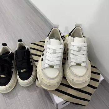 Danjianji same style old canvas shoes women s platform 2024 new spring versatile couple niche dirty shoes board shoes 39 чёрный