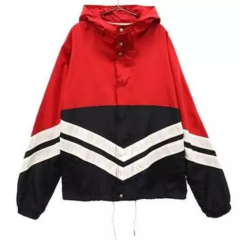 Danke Schon switching Nylon jacket F Red x black Hooded Men s Used