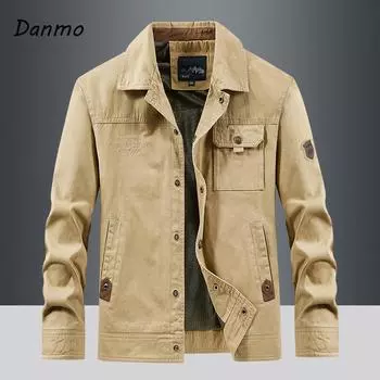 Danmo повседневная тонкая куртка мужская плюс размер весенне-осенние мужские куртки-карго пальто весенние и осенние куртки XXXXXL зелёный