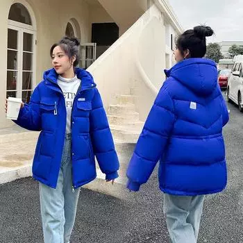 Danmo Женская зимняя куртка Женская утепленная теплая куртка с капюшоном на толстом пуху с хлопковой подкладкой L бежевый