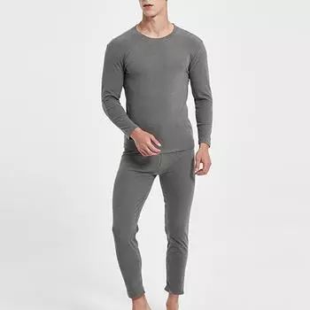Danmo Зимнее термобелье Лонг-Джинсы Мужские теплые топы + штаны Комплект плотной одежды Удобные комплекты термобелья XXXL белый