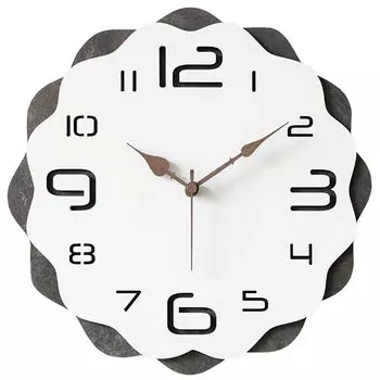 Danmukeji Wall Скандинавская стена Непрерывная секунда Легко удвоить солнце 12 Диаметр стены Белое дерево Твердый деревянный кабинет Интерьер украшения часы,