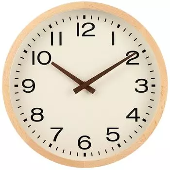 Danmukeji Wall Скандинавские круглые настенные часы с непрерывной секундой 12 дюймов см из цельного дерева и стекла, удобные для подарка на новоселье в гостиной, простые, тихие,