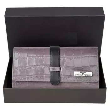 Дэнни Серо-Черный Кожаный Кошелек для Женщин серый/чёрный