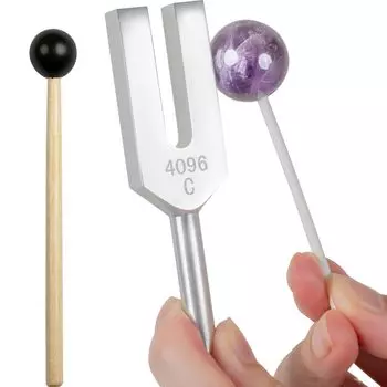 DANNY LIB Crystal Tuner Set 4096 Гц Очищающий камертон Аметистовый молоточек 5 предметов фиолетовый