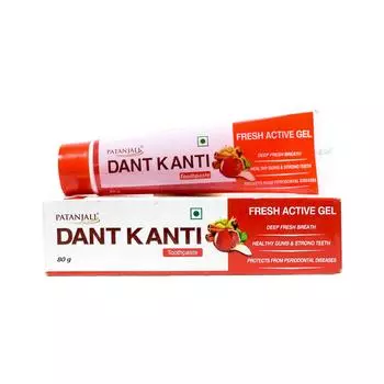 Дант Канти Фреш Актив: зубная паста-гель (80 г), Dant Kanti Fresh Active Gel Toothpaste, Patanjali 5.9624999999999995