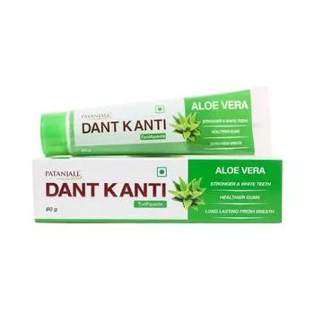 Дант Канти: зубная паста с Алоэ Вера (80 г), Dant Kanti Aloe Vera Toothpaste, Patanjali 6.1375