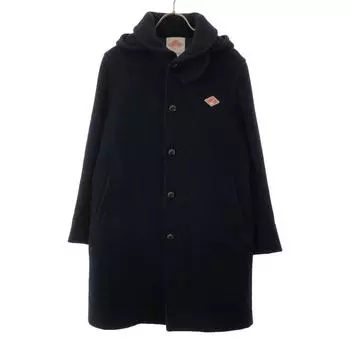 Danton Logo patch Hooded Melton Wool coat 36 Navy made in Japan Men s Used