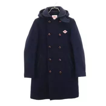 Danton made in Japan Long sleeve wool blend coat 34 Navy Walnut button Women Used