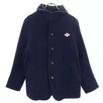 Danton Сделано в Японии шерстяная куртка 36 Система темно-синего капюшона Женская Б/У