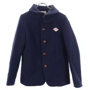 Danton wool blend Logo embroidery Jacket 34 Navy Women Used